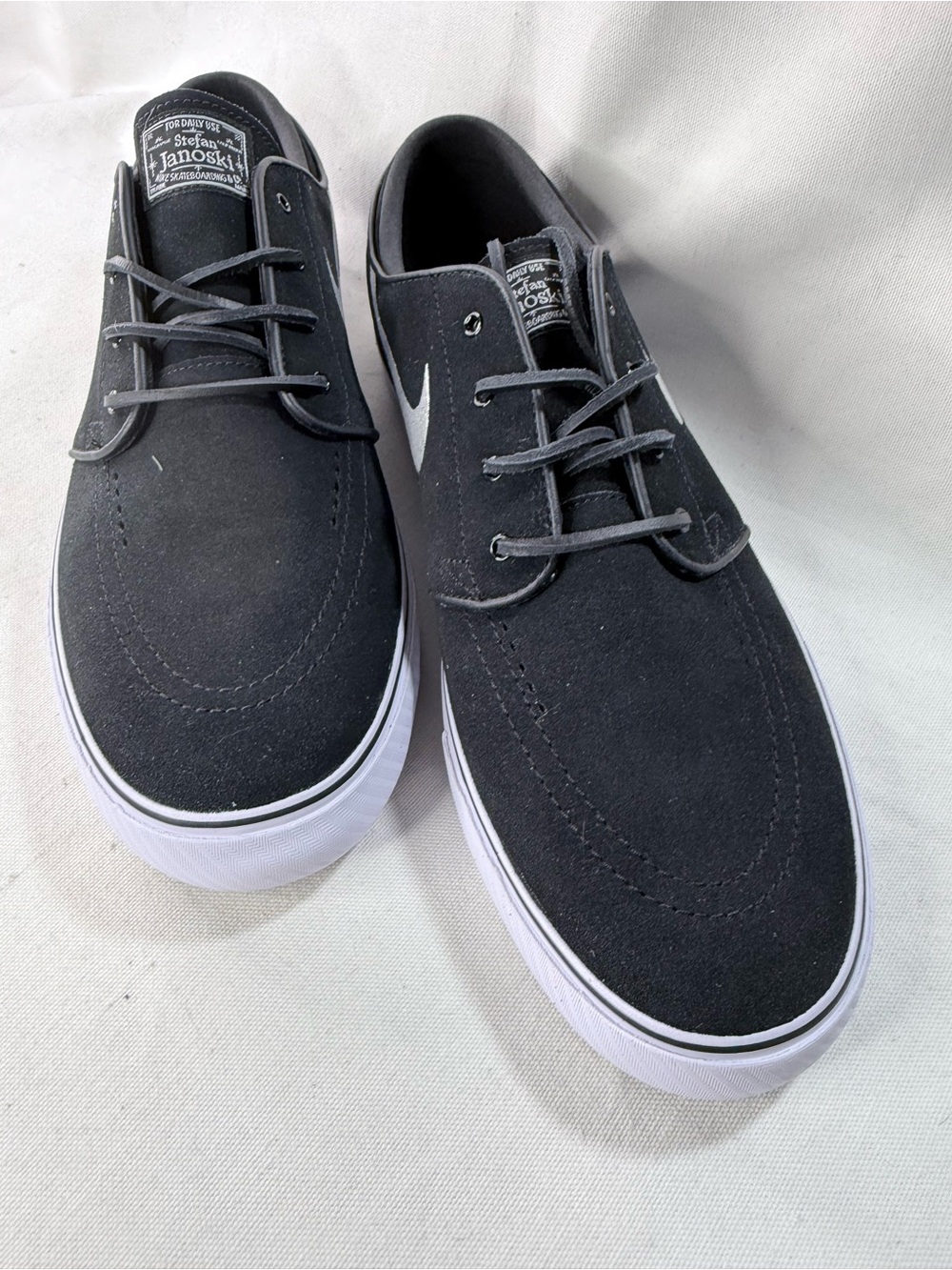 Nike SB Zoom Janoski OG+ Black and White Suede Skate Sneakers with foam and cork